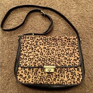 Fossil Leopard Print Cowhide Crossbody Bag